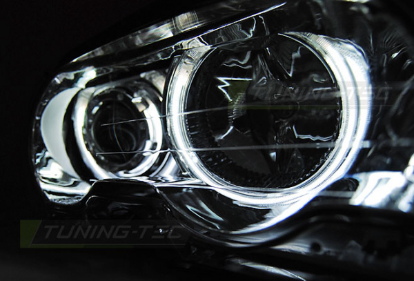 CCFL Angel Eyes Scheinwerfer für BMW 3er E46 Coupe / Cabrio 99-03 chrom Set
